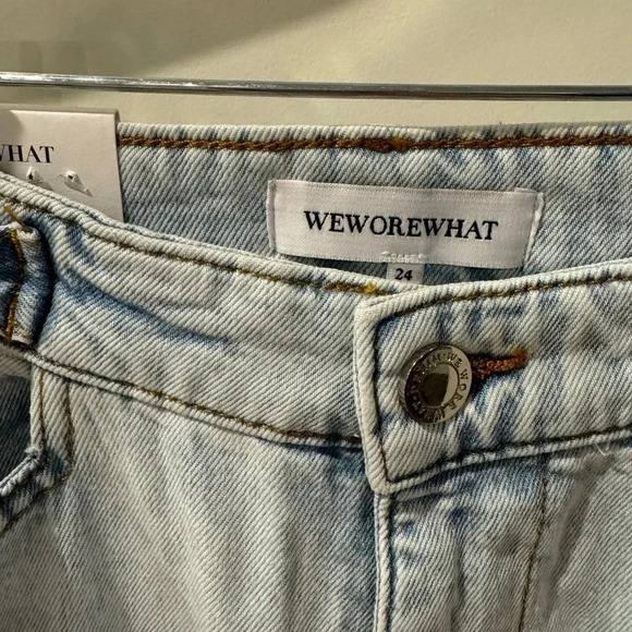 🍀 WEWOREWHAT NWT UTILITY CARGO STRAIGHT JEANS SIZE 24 - Picture 6 of 11